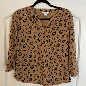 Liz Claiborne 3/4 sleeve leopard print shirt